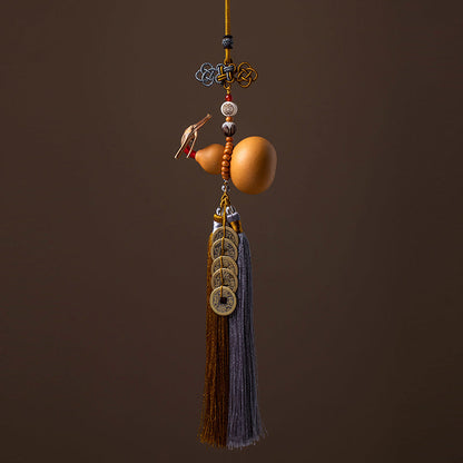Buddha Stones Feng Shui Coins Gourd Chinese Knot Lucky Coins Five Emperor Money Wealth Tassels Decoration
