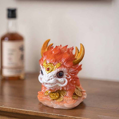 Buddha Stones Color Changing Small Kirin Resin Tea Pet Home Figurine Decoration