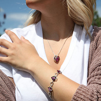 Buddhastoneshop Love Heart Birthstone Healing Energy Necklace Pendant (Extra 30% Off | USE CODE: FS30)