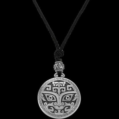 Buddha Stones Lucky FengShui Mythological Creature Taotie Wealth Necklace Pendant