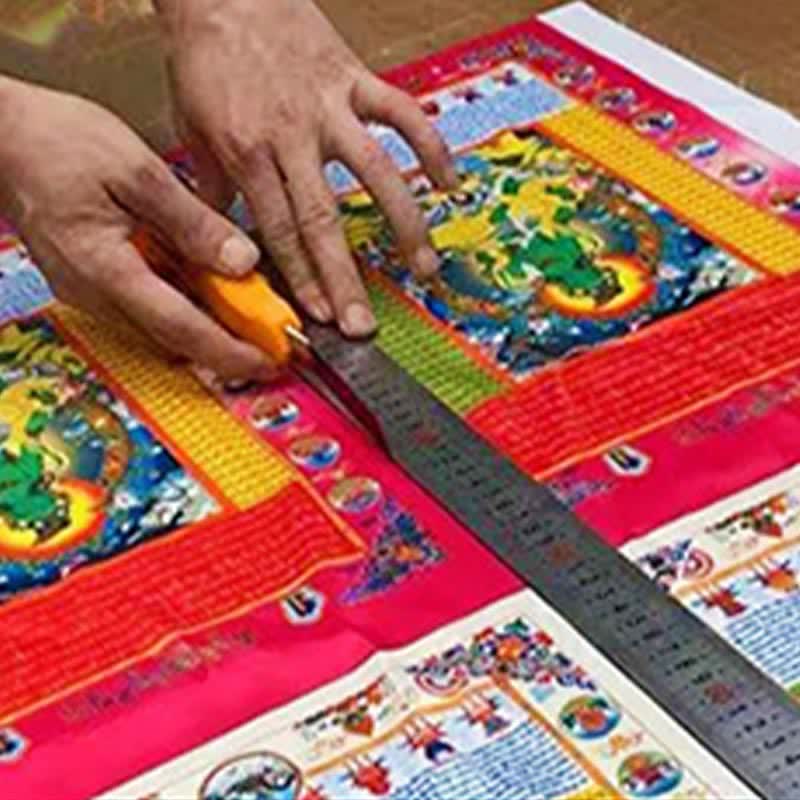 Buddha Stones Tibetan 10 Colors Windhorse Buddha Healing Auspicious Outdoor Prayer Flag