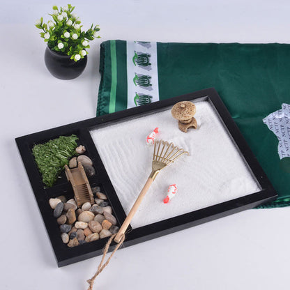 Buddha Stones Koi Fish Small Bridge Calm Peace Meditation Zen Garden Decoration