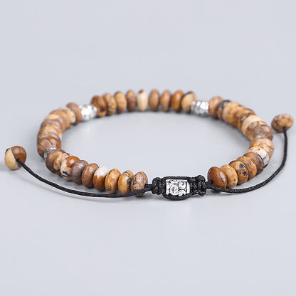Buddha Stones Picture Jasper Positive Beads String Bracelet