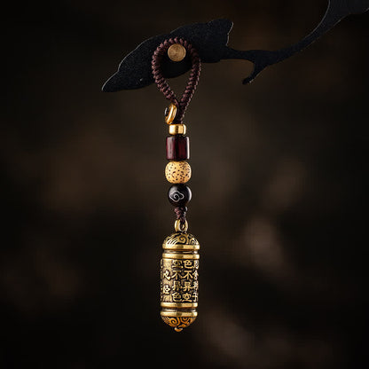 Buddha Stones Heart Sutra Copper Key Chain