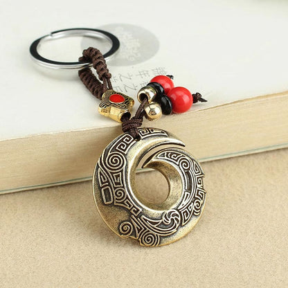 Buddha Stones Good Luck Fortune Copper Wealth Key Chain