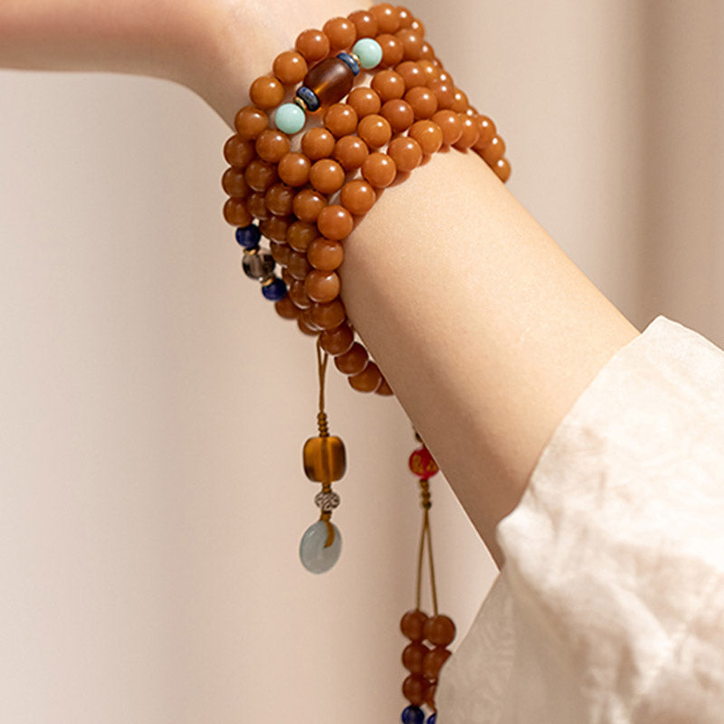 Buddha Stones 108 Beads Bodhi Seed Blessing Meditation Bracelet Mala