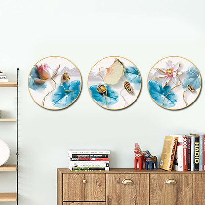 Buddha Stones 3Pcs Lotus Flower Meditation Enlightenment Wall Art Stickers