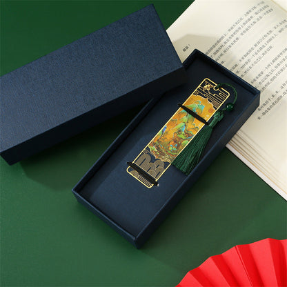 Buddha Stones A Panorama of Rivers and Mountains Metal Hollow Bookmarks Tassel With Gift Box (Extra 30% Off | USE CODE: FS30)