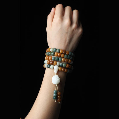 Buddha Stones Bodhi Lotus Mala Harmony Necklace Bracelet