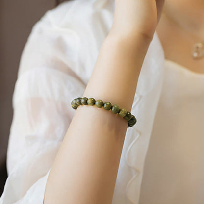 Buddha Stones Tibetan Green Sandalwood Soothing Cure Bracelet