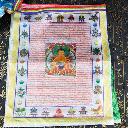 Buddha Stones Tibetan 5 Colors Windhorse Buddha Tara Scriptures Healing Auspicious Outdoor Prayer Flag