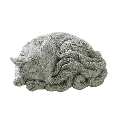 Buddha Stones Small Nine Tailed Fox Protection Home Tea Pet Figurine Decoration
