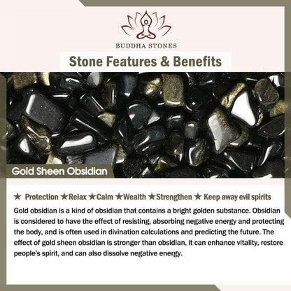 Buddha Stones Gold Sheen Obsidian PiXiu Wealth Rope Necklace Pendant