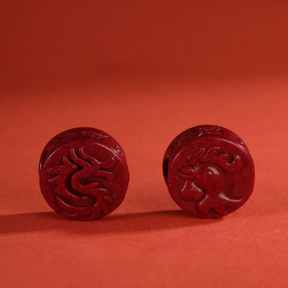 Buddha Stones Year of the Dragon 925 Sterling Silver Chinese Zodiac Cinnabar Auspicious Matches Blessing Bracelet (Extra 30% Off | USE CODE: FS30)