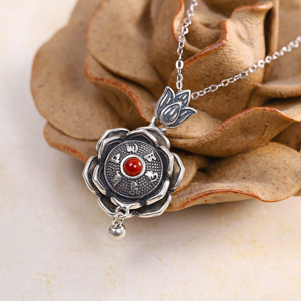 Buddha Stones 925 Sterling Silver Om Mani Padme Hum Lotus Peace Necklace Pendant Earrings