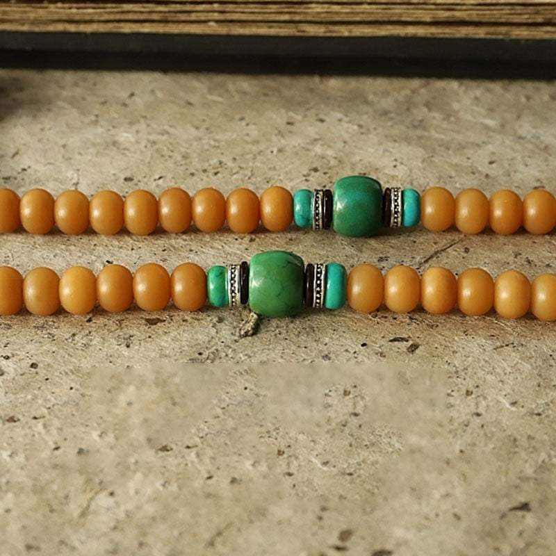 Buddha Stones Tibet 108 Mala Beads Bodhi Seed Bagua Vajra Wealth Bracelet