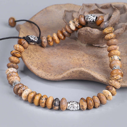 Buddha Stones Picture Jasper Positive Beads String Bracelet