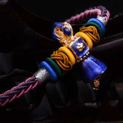 Buddha Stones Tibetan Handmade Dorje Vajra Strength Eight Threads String Bracelet