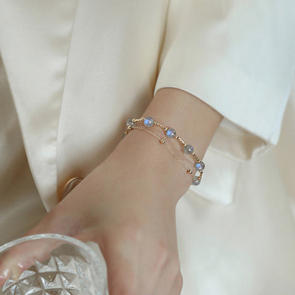 Buddha Stones Moonstone Positive Charming Chain Bracelet