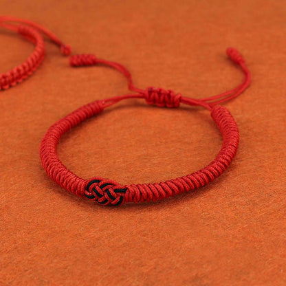 Buddha Stones 2Pcs Tibetan Luck Chinese Knot Protection String Bracelet