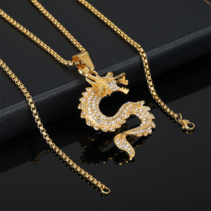 Buddha Stones Chinese Zodiac Dragon Zircon Protection Necklace Pendant