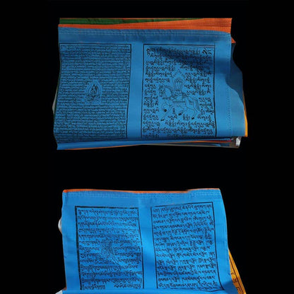 Buddha Stones Tibetan 5 Colors Windhorse Scriptures Auspicious Outdoor Prayer Flag