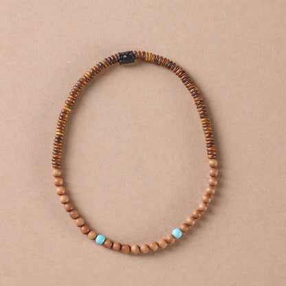 Buddha Stones Sandalwood Turquoise Protection Double Wrap Bracelet