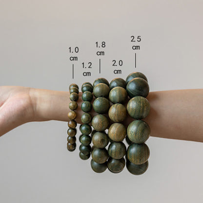 Buddha Stones Tibetan Green Sandalwood Soothing Cure Bracelet