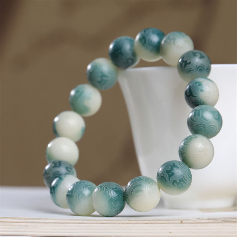 Buddha Stones Bodhi Seed Om Mani Padme Hum Engraved Keep Away Evil Spirits Bracelet