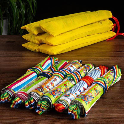 Buddha Stones Tibetan 10 Colors Windhorse Buddha Healing Auspicious Outdoor Prayer Flag