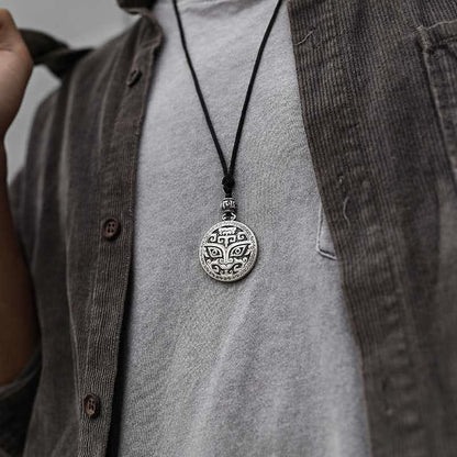 Buddha Stones Lucky FengShui Mythological Creature Taotie Wealth Necklace Pendant
