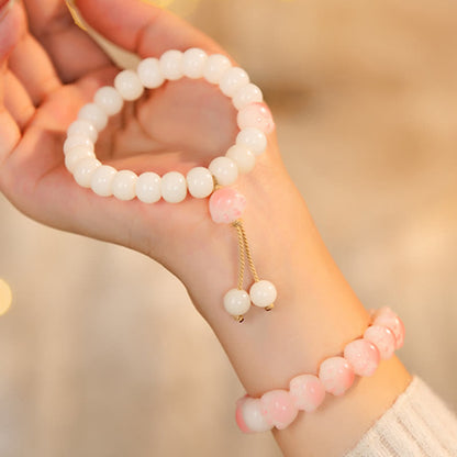 Buddha Stones Natural Bodhi Seed Lovely Paw Lucky Cat Paw Peace Bracelet