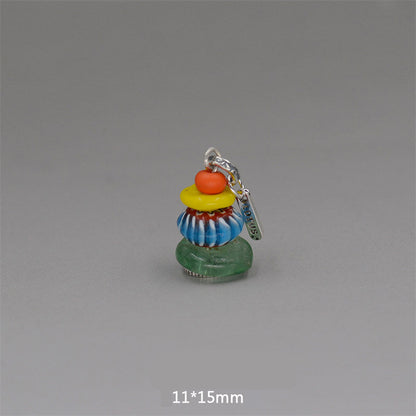 Buddha Stones Zen Cairn Labradorite Various Crystals Calm Pendant Necklace