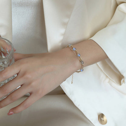 Buddha Stones Moonstone Positive Charming Chain Bracelet
