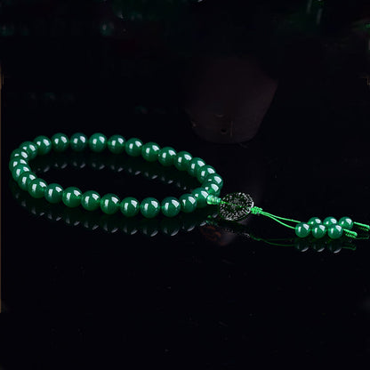 Buddha Stones Natural Green Agate Wrist Mala Manifestation Pocket Mala Car Decoration