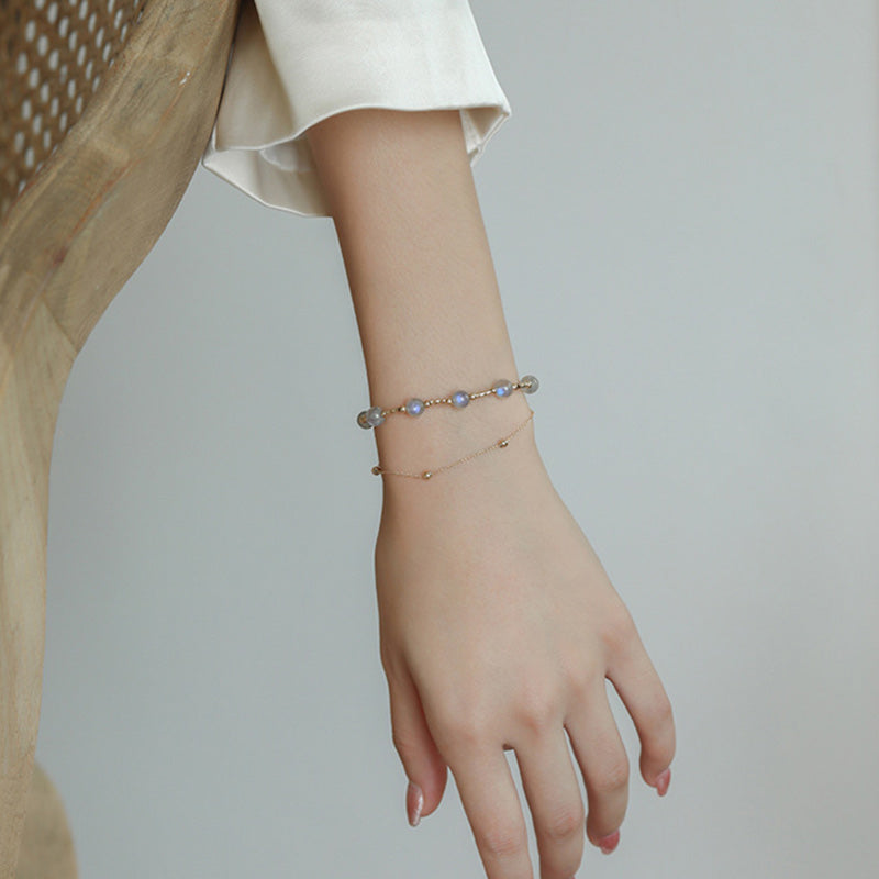Buddha Stones Moonstone Positive Charming Chain Bracelet
