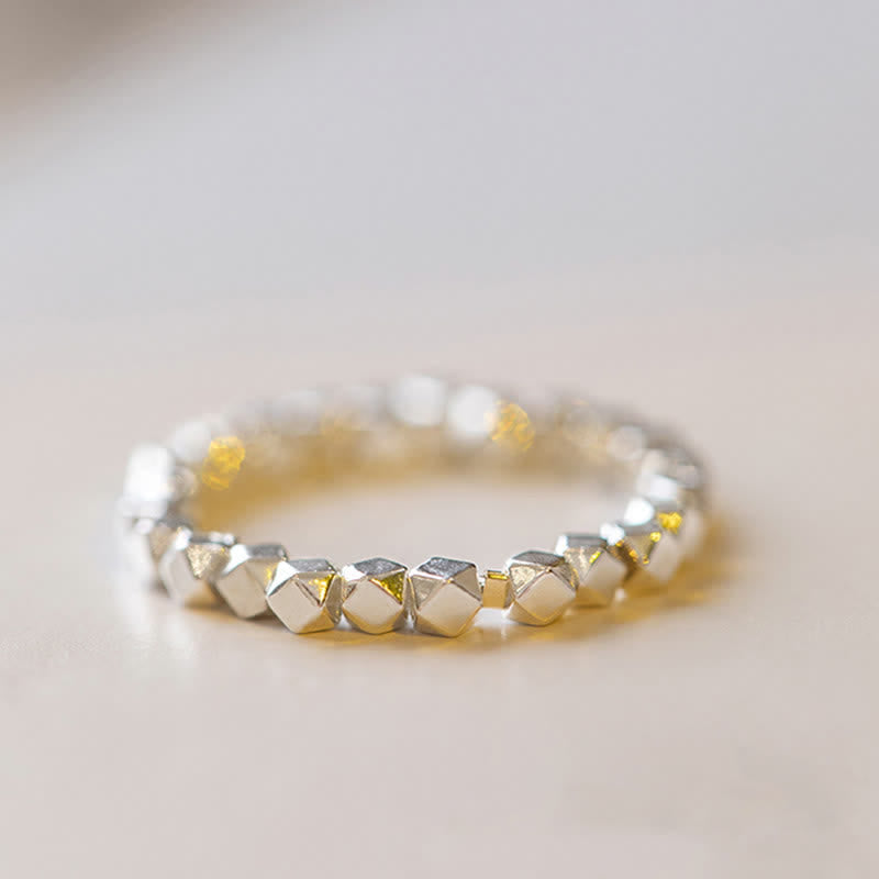 Buddha Stones 925 Sterling Silver Beaded Blessing Ring
