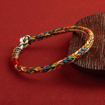 Buddha Stones "May you be healthy and happy" Lucky Multicolored Bracelet Includes Gift Message Card