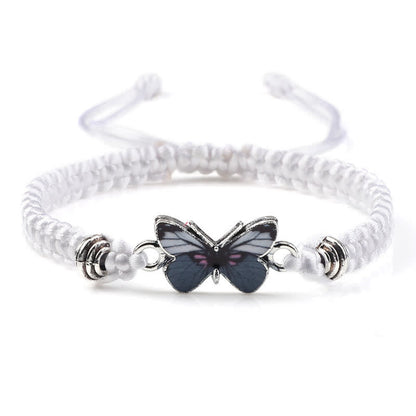 Buddha Stones Butterfly Freedom Love String Charm Bracelet
