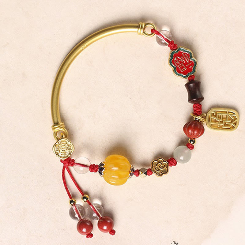 Buddha Stones Tibetan Auspicious Clouds Fortune Happiness Wealth Luck Bracelet