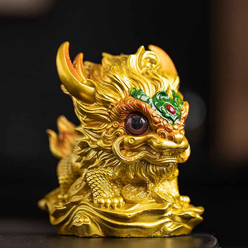 Buddha Stones Color Changing Small Kirin Resin Tea Pet Home Figurine Decoration