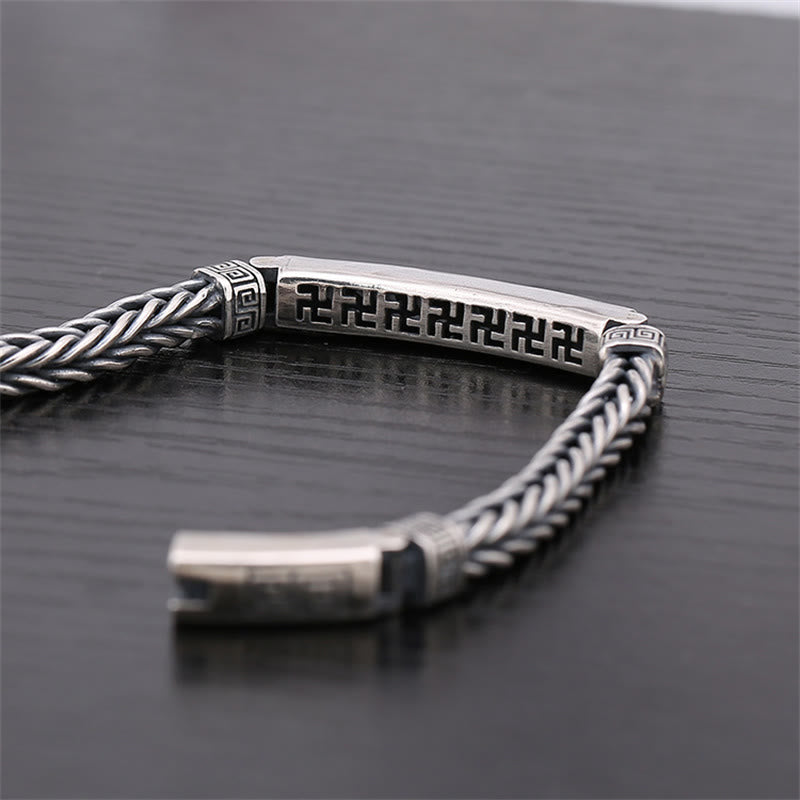 Buddha Stones Swastika Pattern Engraved Luck Bracelet