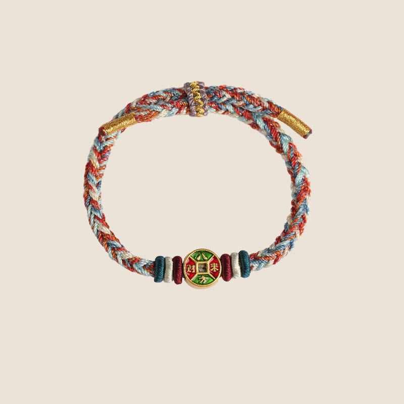 ❗❗❗A Flash Sale- Buddha Stones Colorful Rope Wealth Comes From All Directions Handmade Eight Thread Peace Knot Luck Bracelet