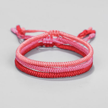 Buddha Stones Tibetan 3Pcs King Kong Knot Protection Braided Bracelet