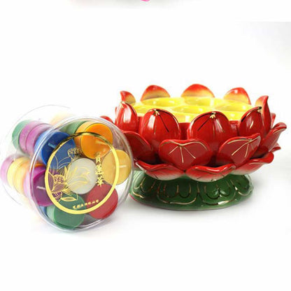 Buddha Stones Meditation Prayer Altar Lotus Flower Candle Holder Buddhist Temple Rituals Use Items