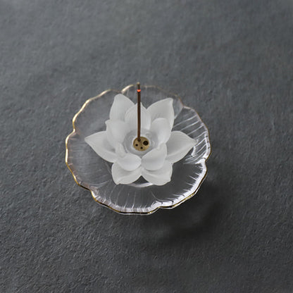 Buddha Stones Mini Lotus Liuli Crystal Healing Meditation Stick Incense Burner