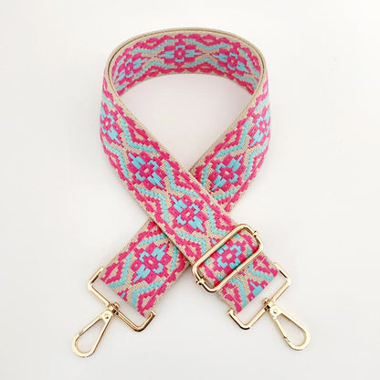 Buddha Stones Multicolor Embroidered Shoulder Bag Straps
