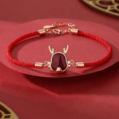 ❗❗❗A Flash Sale- Buddha Stones 925 Sterling Silver Year of the Dragon Natural Red Agate Dragon Attract Fortune Fu Character Strength Bracelet Necklace Pendant Earrings