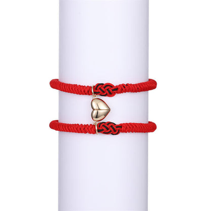 Buddha Stones 2Pcs Tibetan Luck Chinese Knot Protection String Bracelet