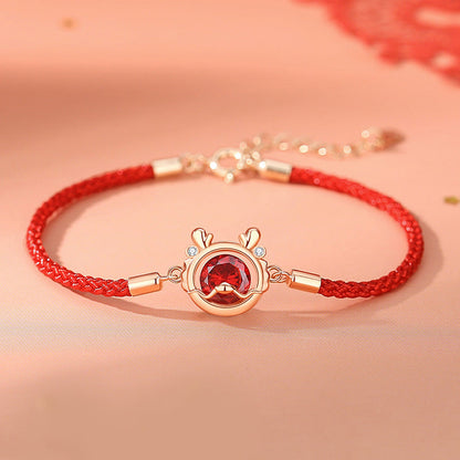 Buddha Stones 925 Sterling Silver Year Of The Dragon Luck Red Zircon Necklace Pendant Bracelet Earrings Ring (Extra 30% Off | USE CODE: FS30)